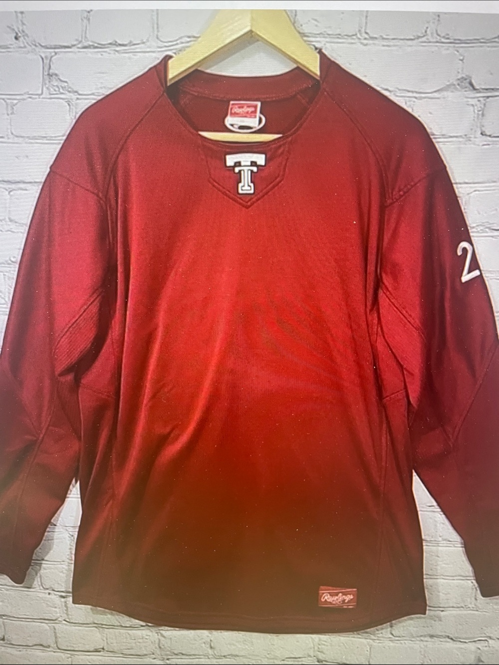 Rawlings Men's Deep Red Pullover Baseball Jersey